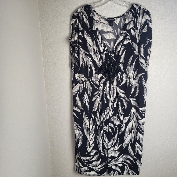 Lane Bryant Black Gray Evening Dress With Beaded Front Women's Size 18/20 - Picture 1 of 7